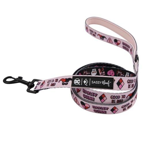 Sassy Woof Harley Quinn™ Hundeleine, 152,4 cm, mit patentiertem Design und Neopren-gepolstertem Griff, bequem, langlebig und stilvoll für kleine bis große Hunde von Sassy Woof