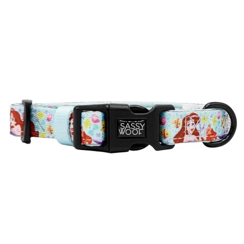 Sassy Woof Hundehalsband Disney's Ariel - L, verstellbar, langlebig, bequem und stilvoll, Haustierzubehör für große Hunde von Sassy Woof