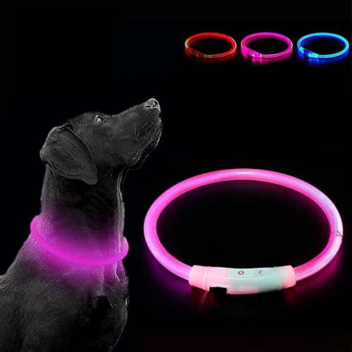 LED Leuchthalsband Hund Leuchthalsband für Hund USB Aufladbar Leuchtendes Hundehalsband Wasserdicht mit 3 Beleuchtungsmodi Halsband Hund mit Einstellbarer Länge für Kleine Große Katze von Sathychanpy