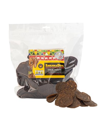 SavannaDog Chips mit Rooibostee 800g - Hunde Leckerlis getreidefrei & hypoallergen, Leckereien für Hunde mit Straußenfleisch, Hundeleckerli mit wertvollen Ballaststoffen von SavannaDog