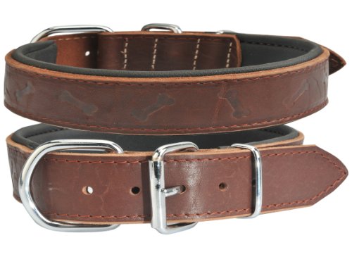 Savelli Classic Leder-Halsband in Braun mit komfortabler Polsterung SBT-4035 von Savelli-Pet