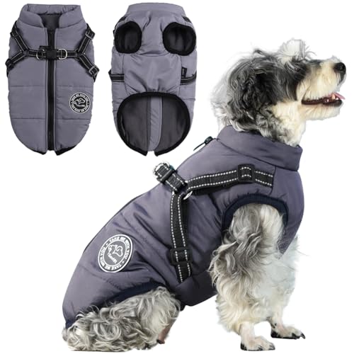 Savlot Hundejacke Winterweste Jacken Hundemantel Hundepullover Haustier Skifahren Kostüm Ärmellose Baumwolle Gepolsterte Weste Mit Brustgurt Gurt von Savlot