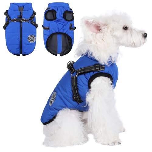 Savlot Hundejacke Winterweste Jacken Hundemantel Hundepullover Haustier Skifahren Kostüm Ärmellose Baumwolle Gepolsterte Weste Mit Brustgurt Gurt von Savlot