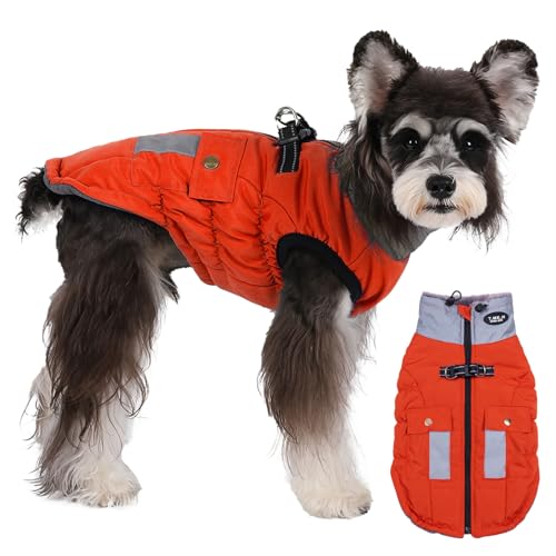 Savlot Hundejacke mit Kabelbaum wasserem Hund Wintermantel für kleine mittelgroße Hunde Hundemantel für Labrador Chihuahua Französische Bulldogge Hundejacke mit reflektierender Tasche 3XL von Savlot