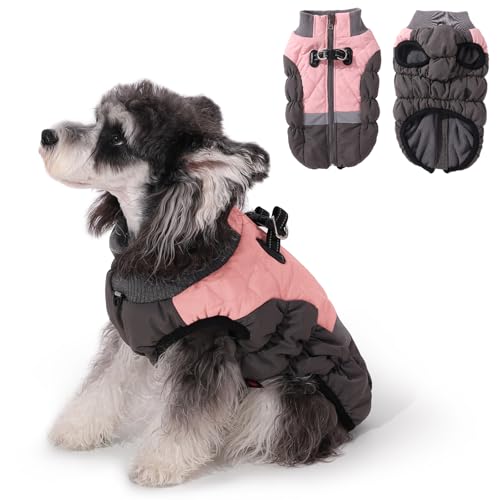 Savlot Hundemantel, warme Hunde-Winterjacke für kaltes Wetter, verstellbares Hunde-Outfit, reflektierend und wasserdicht, Hundekleidung für kleine, mittelgroße und große Hunde von Savlot