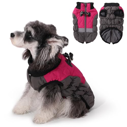 Savlot Hundemantel, warme Hunde-Winterjacke für kaltes Wetter, verstellbares Hunde-Outfit, reflektierend und wasserdicht, Hundekleidung für kleine, mittelgroße und große Hunde von Savlot