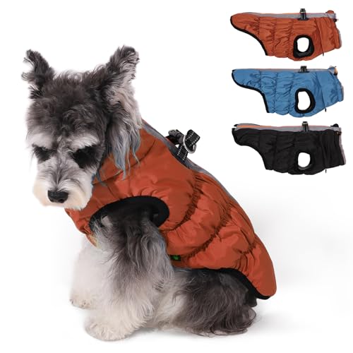 Savlot Warmer Hundemantel Wasserfest Hundejacke Hunde-Wintermantel mit D-Ring Hundekleidung Haustier-Hundebekleidung, Gemütliche Schneejacke Weste für kleine, Mittelgroße und Große Hunde von Savlot