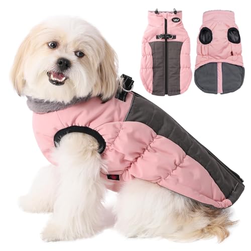 Savlot Wasserdicht Hundemantel Kaltes Wetter Winter Warme Jacke für Kleine Mittlere Große Hunde Hundepullover mit Fleece Gefütterte Reflektierend Welpen Winterweste Haustierbekleidung von Savlot