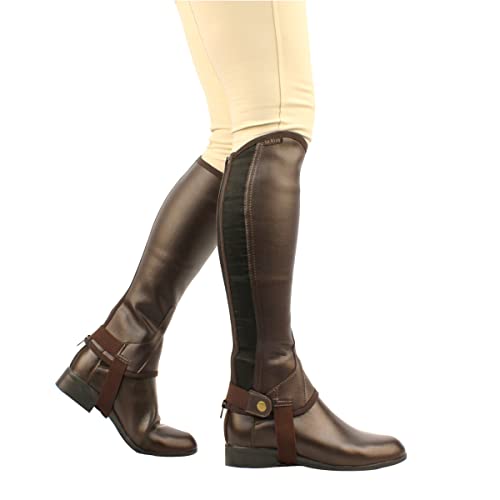 Saxon Damen Equileather Chaps Reitsport Braun L von Saxon