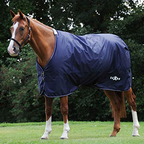 Saxon Defiant 600d Standard Neck Lite Turnout Rug 5ft6 Navy White von Saxon