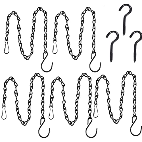 Sayago 5er Set Kette mit S Haken und Karabiner Ersetztbar Schraubhaken zum Aufhängen für Vogelhaus Vogelfutterhaus Wildvogelfutter Nistkasten Blumenampel Laternen Windlicht mit Henkel(30cm) von Sayago