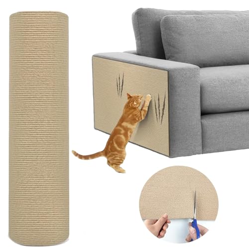 200cmx40cm Selbstklebend Kratzmatte Katze, DIY Kratzbrett Katze,Kratzbretter Katze Wand,Kratzbrett Katzen,DIY Trimmbarer Teppich Matte Pad Katzenkratzbretter Katzenkratzmatte von Sazhdmo