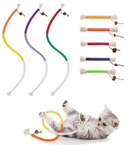 Sazhdmo Katze Seil Spielzeug, 8 Pack Catnip Spielzeug, Katze Zahnen Seil, Indoor-Katze interaktive Katzenspielzeug für Katzenzähne Reinigung, Stressabbau und Kauen von Sazhdmo