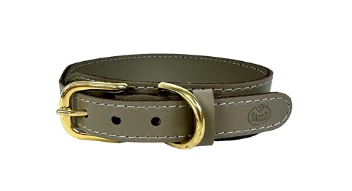 Sazzz Halsband für Hund Pioneer klassisches Leder Taupe von Sazzz