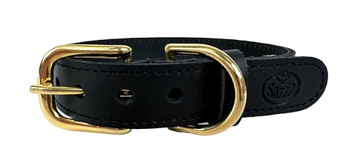 Sazzz Halsband für Hund Braveheart Classic Leder schwarz von Sazzz