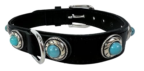 Sazzz Halsband voor Hond Adventure Stone Classic leer zwart 27-33x2,5 cm von Sazzz