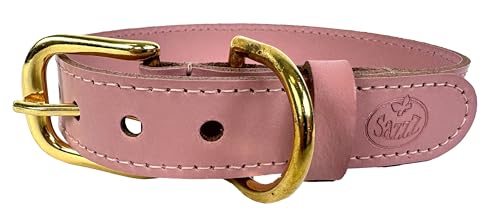 Sazzz Halsband voor Hond Braveheart Classic leer Roze 22-28x1,5 cm von Sazzz