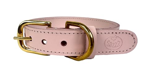 Sazzz Halsband voor Hond Braveheart Classic leer lichtroze 22-28x1,5 cm von Sazzz