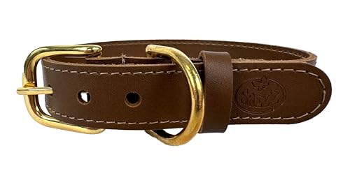 Sazzz Halsband für Hund Braveheart Classic Leder Sattel braun von Sazzz