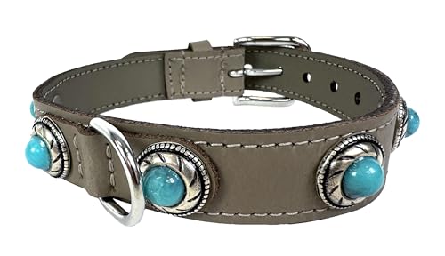 Sazzz Hundehalsband Adventure Stone Leder Taupe von Sazzz