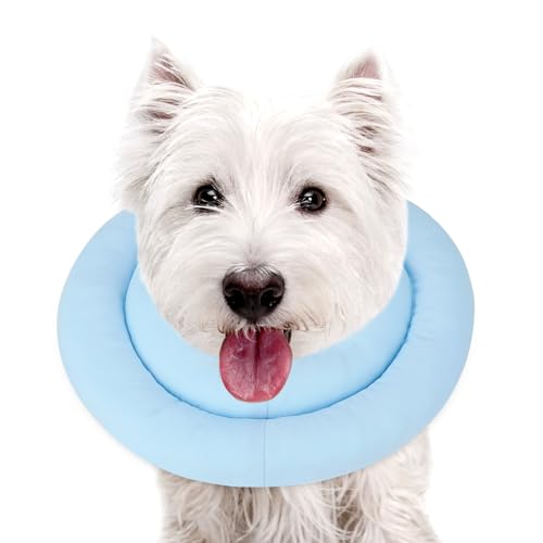 SBAYOOL Katzenhalsband, weiches und bequemes verstellbares Hunde-Donuthalsband, Hunde-Donut-Halsband, mehrlagiger weicher Hundekegel nach Operationen, Anti-Lecken hilft bei der Genesung, Blau, XL von Sbayool