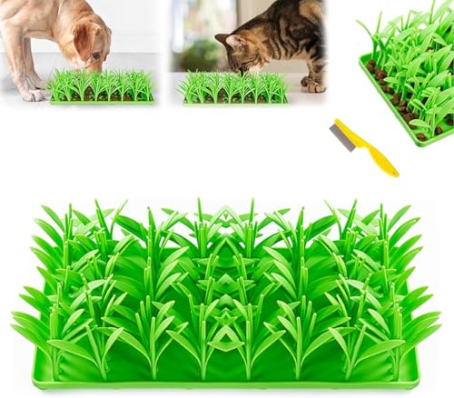 Grasmatte für Katzen, Silikon Schnüffelmatte für Hunde Katzen, Katzenfuttermatte, Interaktive Katzengrasmatte Futterspielzeug, Nasenarbeit Training Futterpad Futterspiel, Katzengrasmatte für von Sbyzm