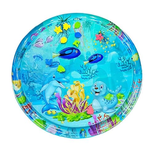 Pet Water Sensory Mat, Large Size Cat Water Play Mat Indoor Interactive, Baby Tummy Time Water Play Mat, Inflatable Water Squishy Pad Playmat Pool Activity Toy Cat Splash Play Cooling Mat with Fish von Sbyzm