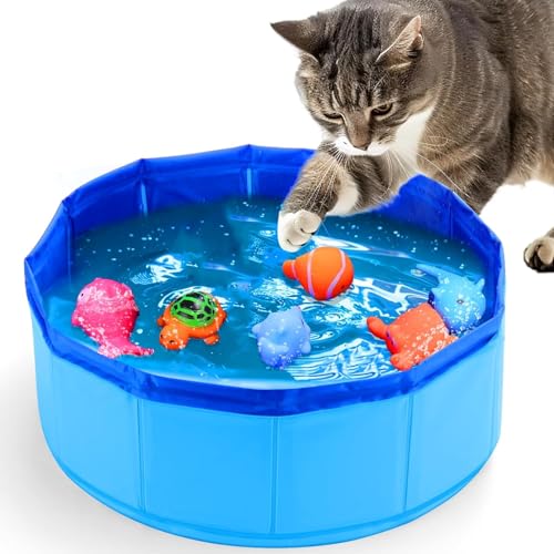 Sbyzm Katzenpool mit 6 schwimmenden Fischen, Wasserspielzeug, lustiges interaktives Katzenspielzeug, Katzenspielzeug für gelangweilte Indoor-Katzen, interaktives Katzenspielzeug für Indoor-Katzen zum von Sbyzm