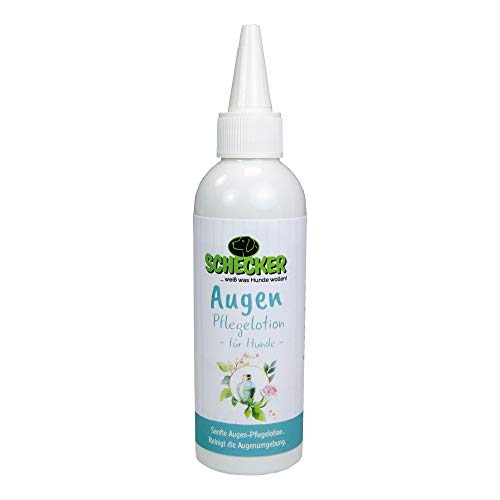 Augenpflege,100 ml Augen Reinigungslotion für Hunde gegen hässliche Tränenflussflecken und entfernt Schmutz und Staub Pflegt und reingt so bekommt Ihr Hund Wieder den „vollen DurchBlick von Schecker