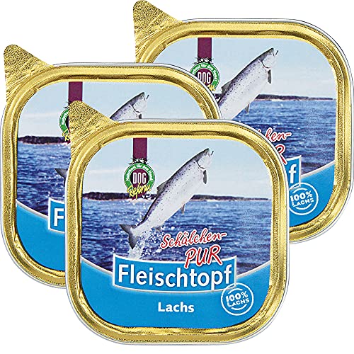 DOGREFORM Fleischtopf Schälchen PUR Lachs getreidefrei 3x200g von Schecker