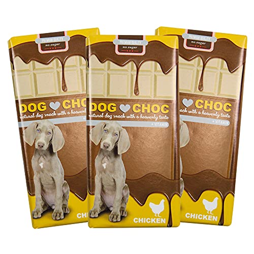 Dog CHOC Hundeleckerli - Hundeschokolade mit Huhn - mit speziellen Rezepturen nur für Hunde - 3 x 100g von Schecker