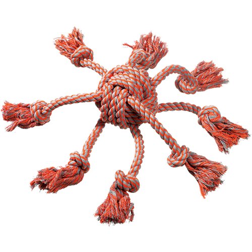 Flamingo HS Baumwolle James Octopus ORANGE KNOTENBALL Dia. 8CM/30CM von Schecker