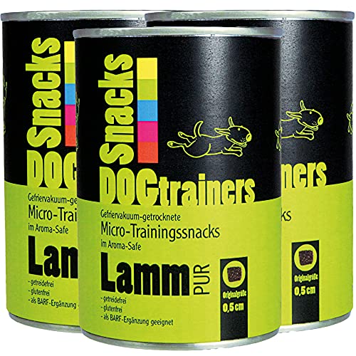 Schecker DOGTRAINERS Lamm PUR 3 x 160g getreidefrei glutenfrei als Barf-Ergänzung geeignet 100% Lamm Single Protein von Schecker