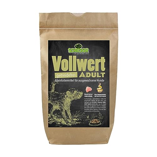 Schecker Trockenfutter - VOLLWERT Adult -getreidefreies Hundefutter mit Geflügel - hochwertige Zutaten - keine Konservierungsstoffe 1,5 kg von Schecker