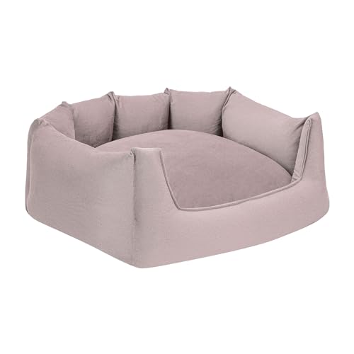 Schecker Hundebett Greetsiel - mit Anti-Slip Boden - Bezug waschbar -Blush - 75 x 60 cm von Schecker