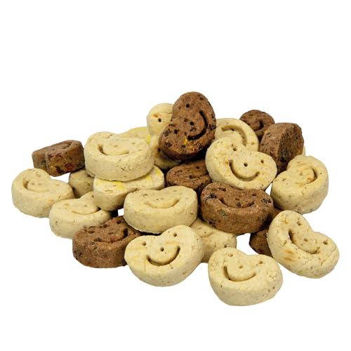 Schecker Hundekekse - Hundekuchen Smileys - 1 kg - Hundekekse mit Lachgesicht mit Huhn - ohne Zuckerzusatz von Schecker