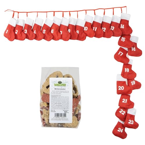 Schecker Hundekekse - Stiefelchen Adventskalender Set zum Befüllen Plus 185g Hundekekse - Weihnachten Keywords von Schecker