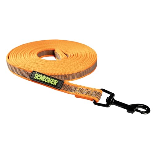 Schecker Hundeleinen - gummierte Schleppleine in 4 Farben - 5 Meter / 15 mm - wasserabweisend - schnelltrocknend - Super-Grip von Schecker