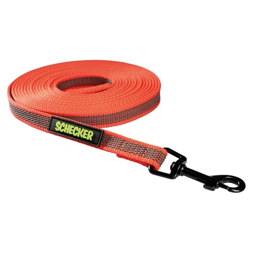 Schecker Hundeleinen - gummierte Schleppleine in 4 Farben - 5 Meter / 15 mm - wasserabweisend - schnelltrocknend - Super-Grip von Schecker