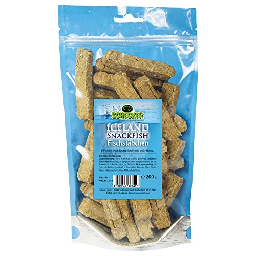 Schecker Iceland 200g Fischstäbchen - der ideale Snack aus 100% Meeresfisch für mittelgroße und große Hunde von Schecker