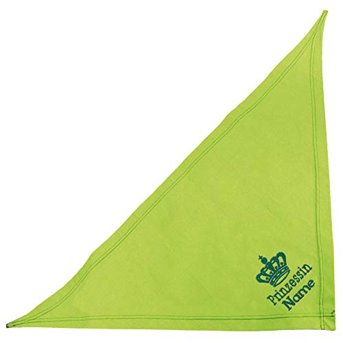 Schecker Kiwi 50 cm Besticktes Hundehalstuch mit Text Prinzessin + Krone + Hundename - 9 Farben und 3 Größen von Schecker