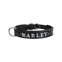 Schecker - MyName Leder-Halsband, schwarz [45 cm x 25 mm - Buchstabentyp: Cowboy] von Schecker