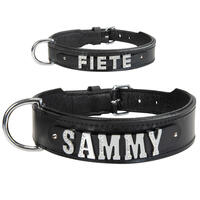 Schecker - MyName Leder-Halsband, schwarz [65 cm x 35 mm - Buchstabentyp: Cowboy] von Schecker