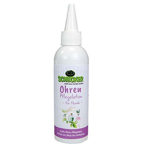 Schecker Ohrenreiniger 100 ml die Ohrenpflege für den Hund reinigt und pflegt die Gehörgänge für EIN stets einwandfreies Gehör von Schecker