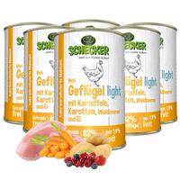 Schecker - Schecker Hundemenü - Geflügel light mit Kartoffeln, Karotten, Waldbeeren & Ei [6 x 410g] von Schecker