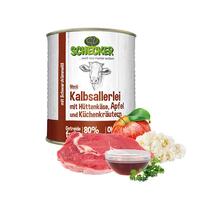 Schecker - Schecker Hundemenü - Kalbsallerlei mit Hüttenkäse, Apfel und Küchenkräutern [1 x 820g] von Schecker