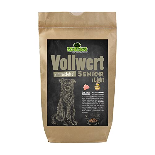 Schecker Trockenfutter - VOLLWERT Senior - Light - getreidefrei - Keine Konservierungsstoffe - tierische Proteinquelle ist Geflügel - 1,5 kg von Schecker