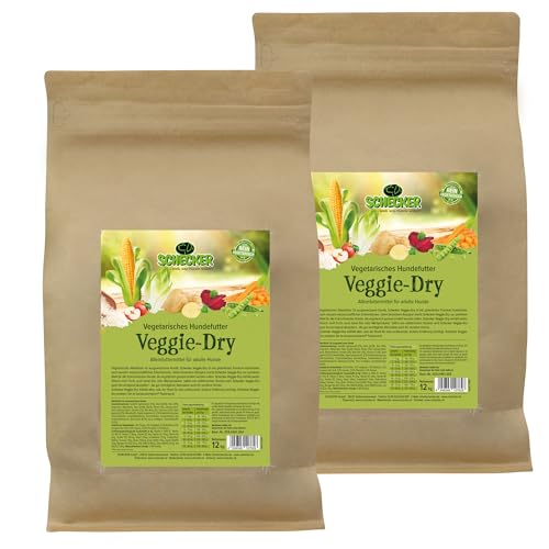 Schecker Trockenfutter f??r Hunde - Veggie Dry - vegetarisches Hundefutter - ideal f??r alle Fleisch Allergiker - 2 x 12 kg von Schecker