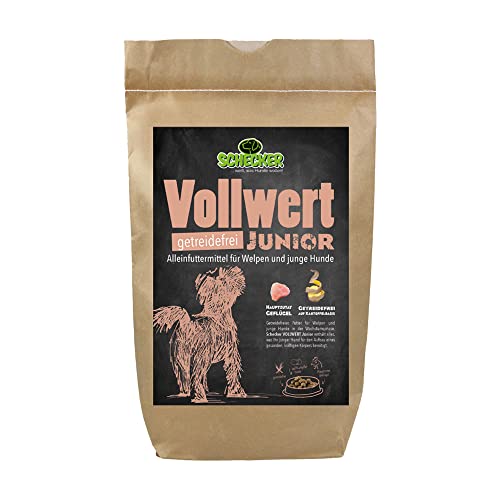 Schecker Trockenfutter mit Geflügel - Hundefutter VOLLWERT Junior - Welpe - getreidefrei - 1,5 kg von Schecker