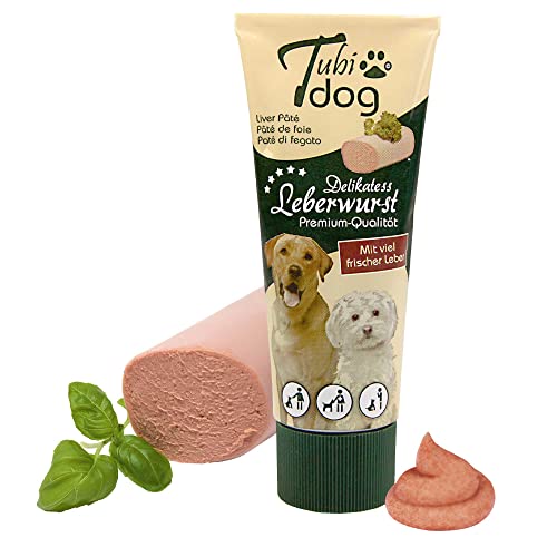 Tubidog Leberwurst - 10x 75 g - eine hundegerechte Leberwurst - als Leckerchen, Tablettenversteck oder Belohnung 10 x 75 g von Schecker